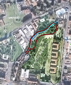 Ubicazione del parco, della roggia Boniforti e dell'area OasInCittà