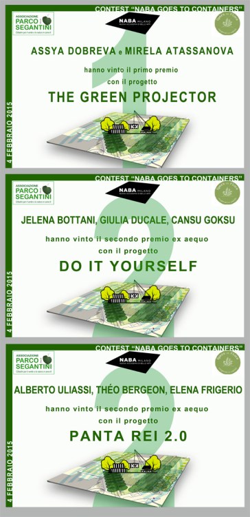 Ecco i tre certificati rilasciati agli autori dei progetti vincenti.